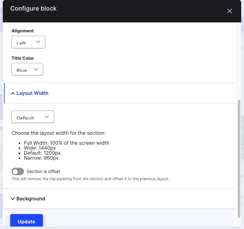 layout width