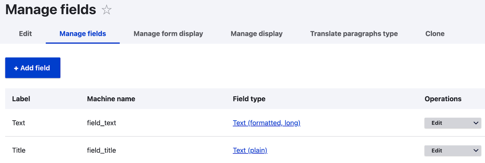 manage field