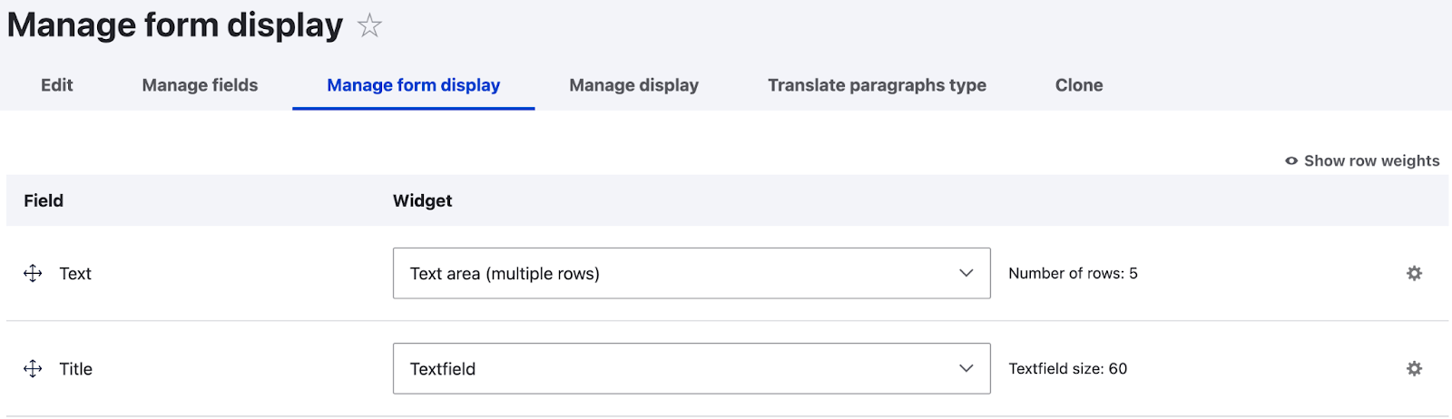 manage form display