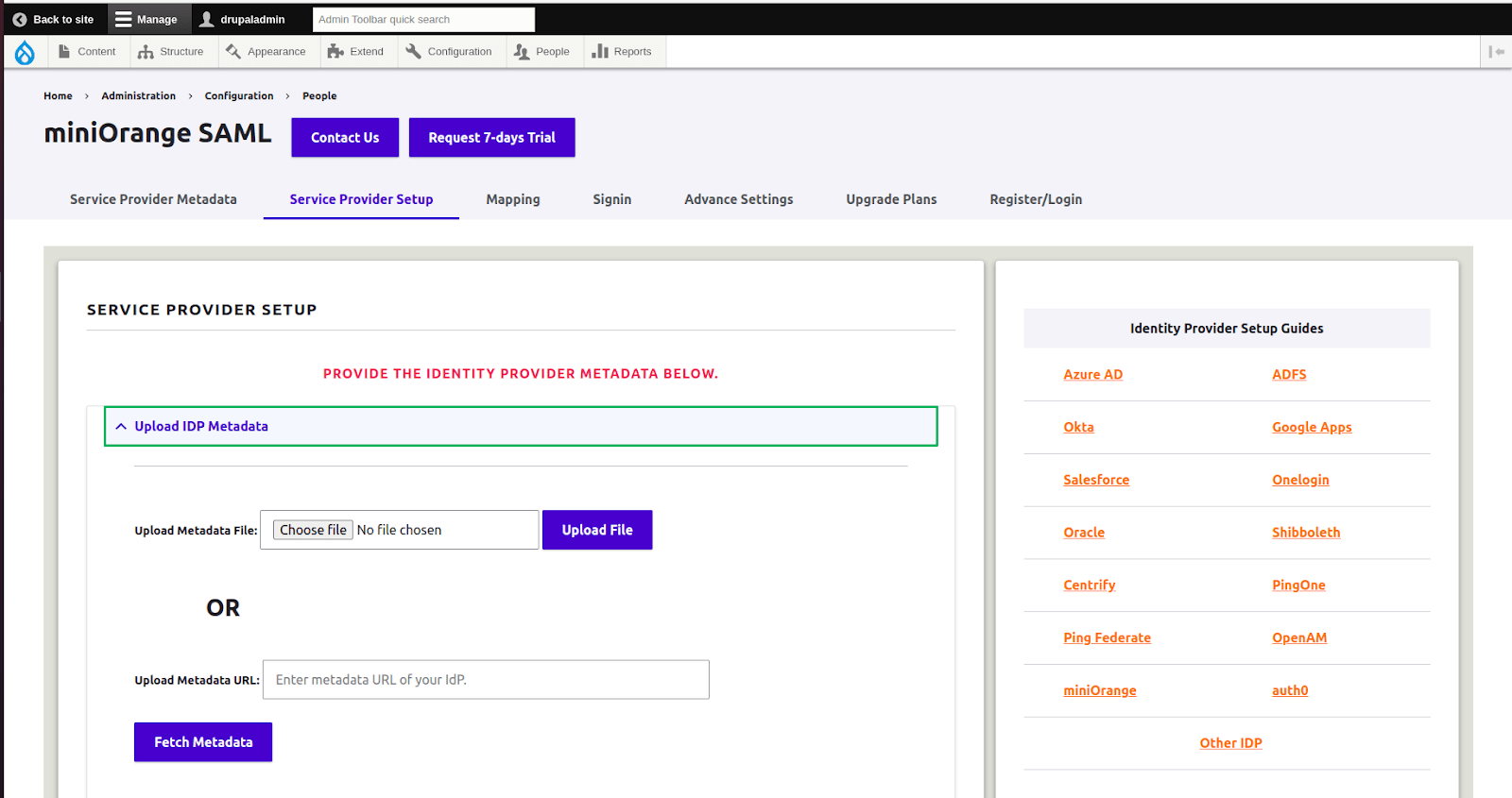 service provider setup