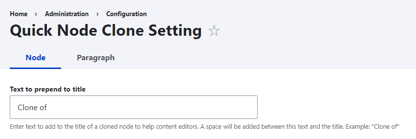 clone setting