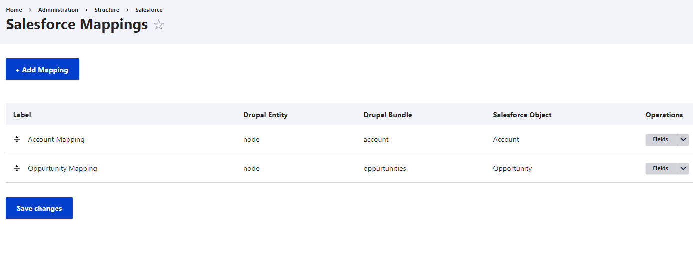 salesforce mapping