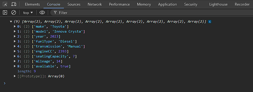 value inside array
