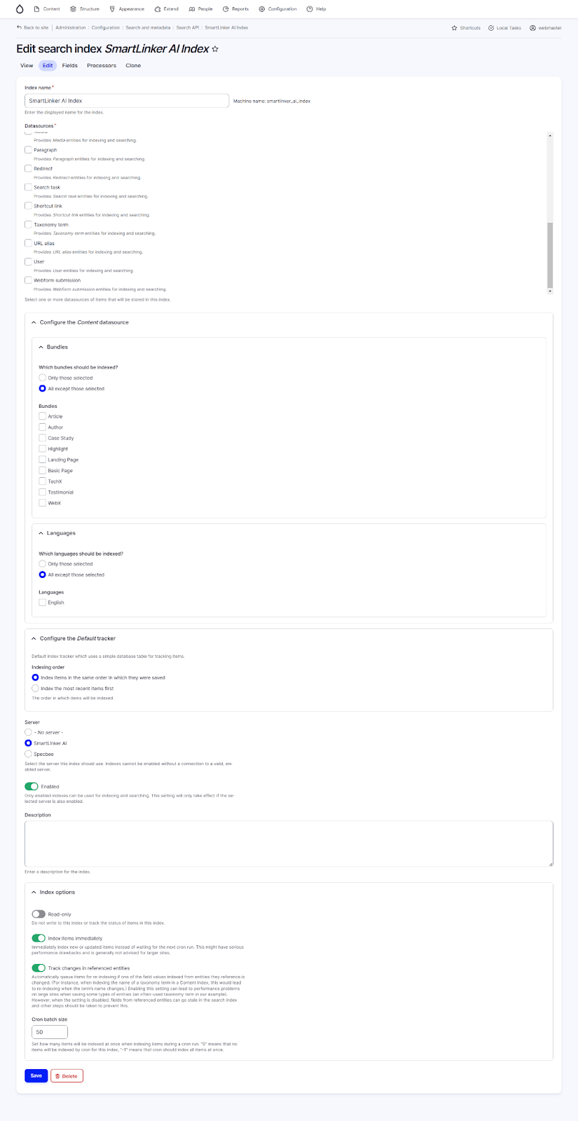 search index