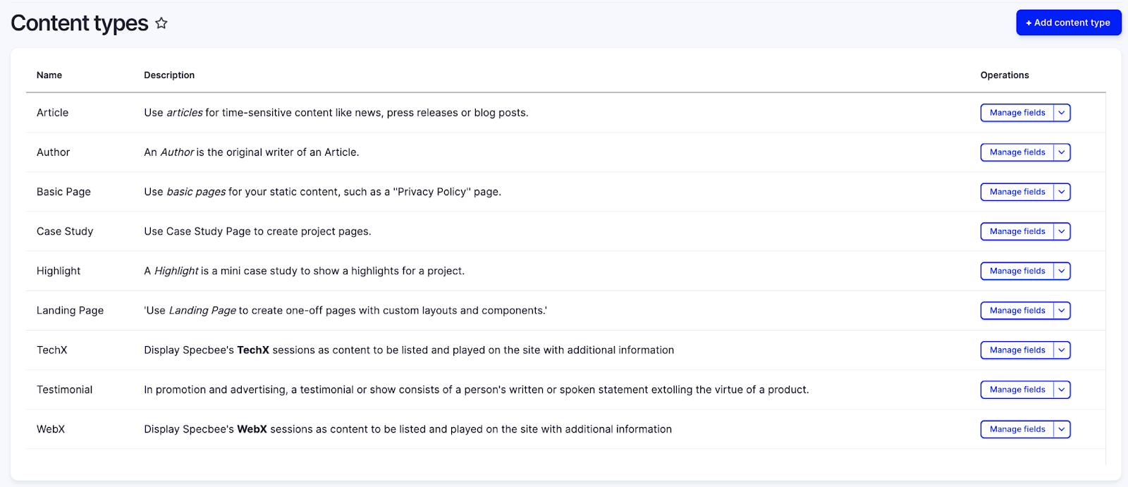content types