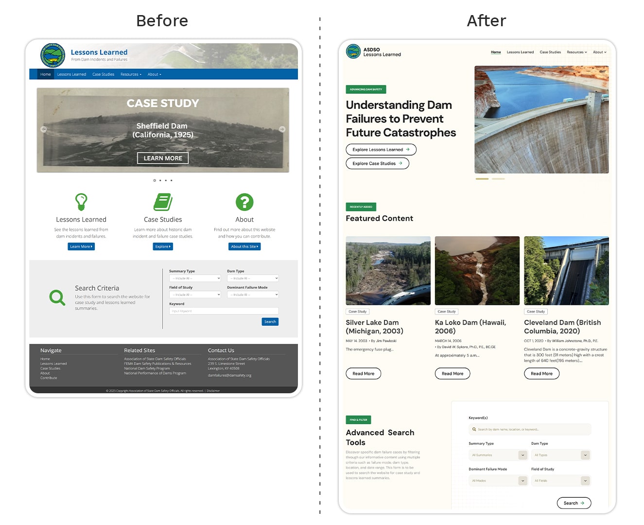damfailure before and after