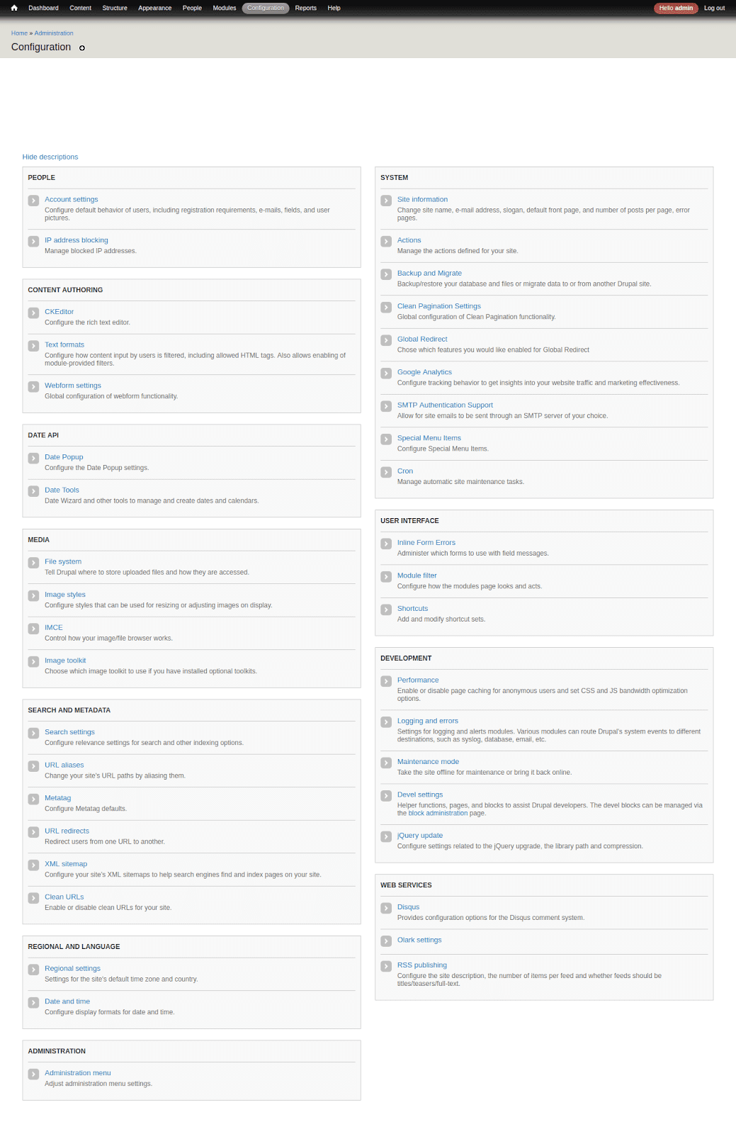 Admin Configuration