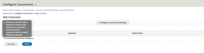 Configure Constraints