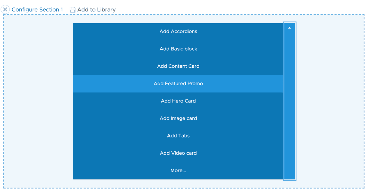 Configure Section