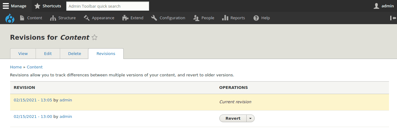 Content Revisions