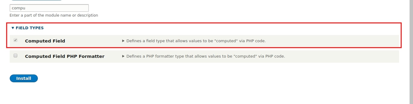 Enable computed field module