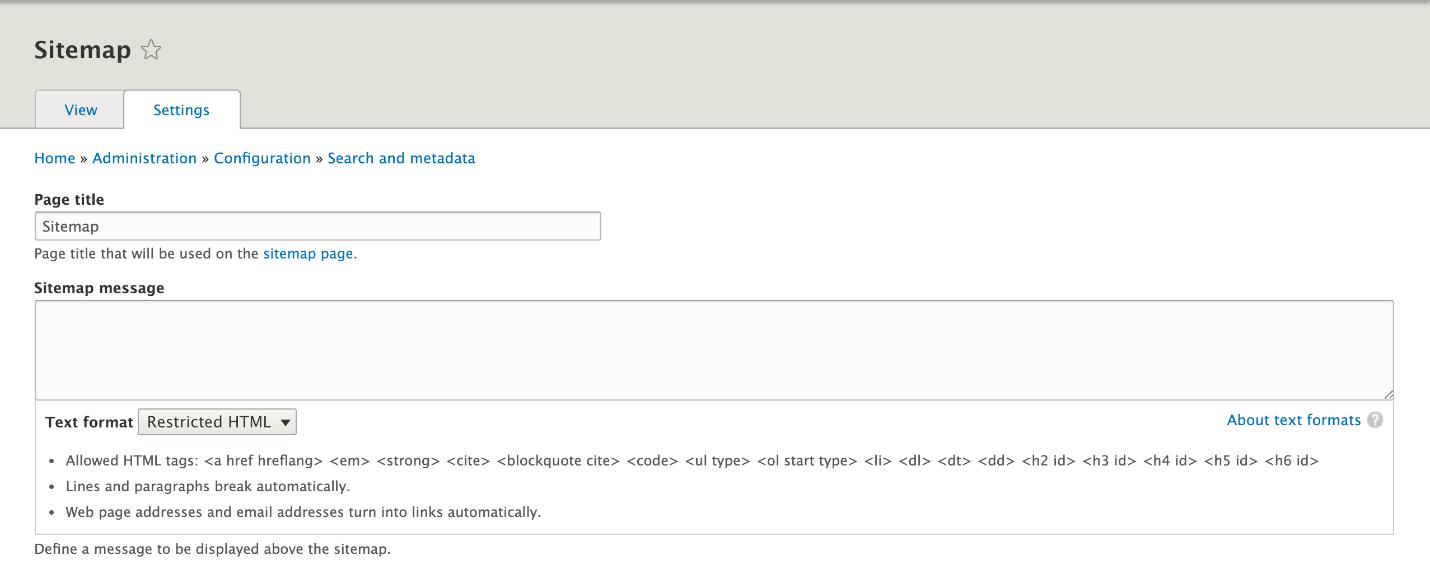 Setting up the XML Sitemap Module