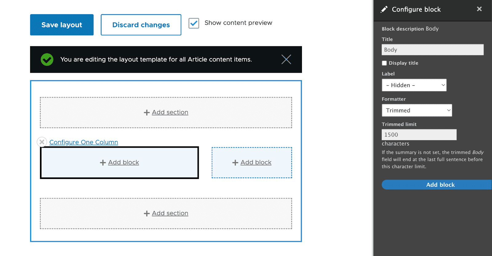 add block details