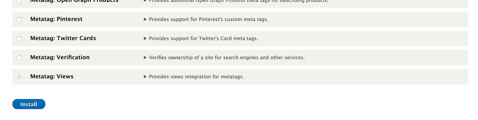 Drupal Metatag - Configuration for Views