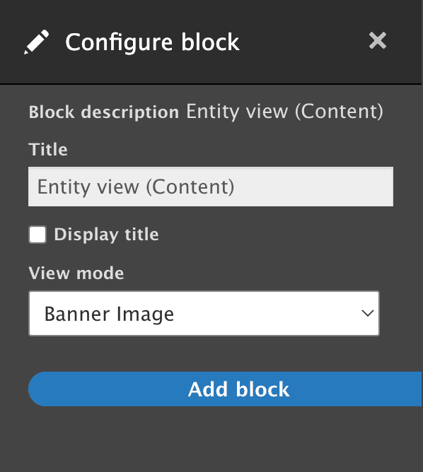configure block