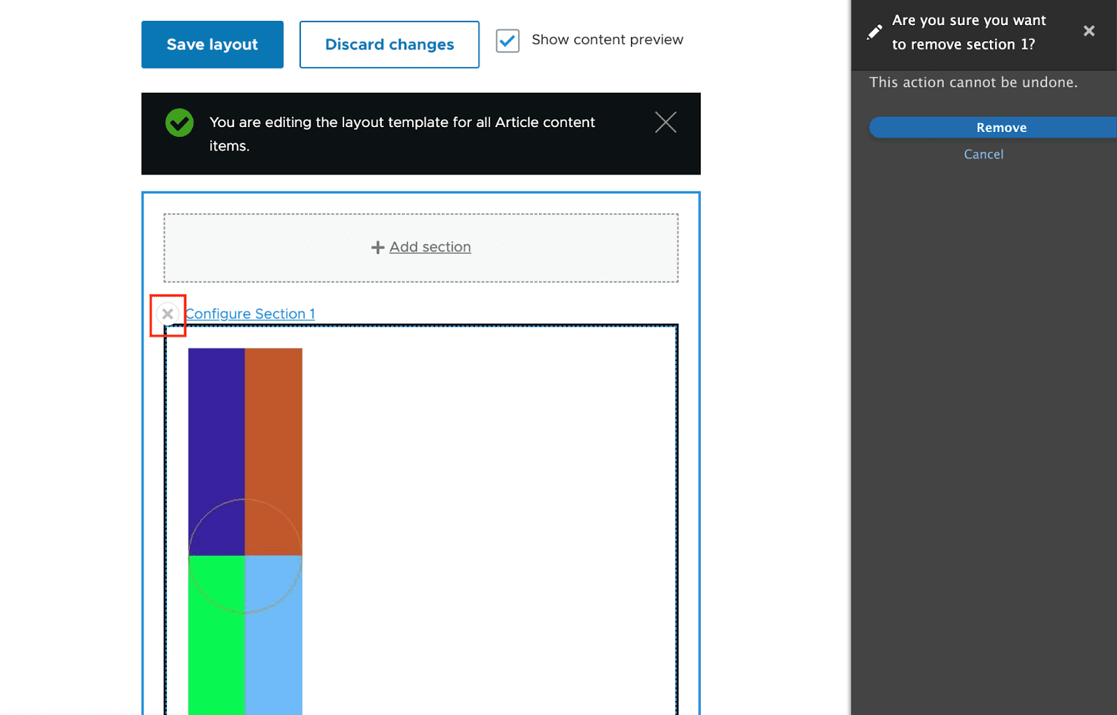 configure section