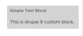 Drupal 9 Custom Block