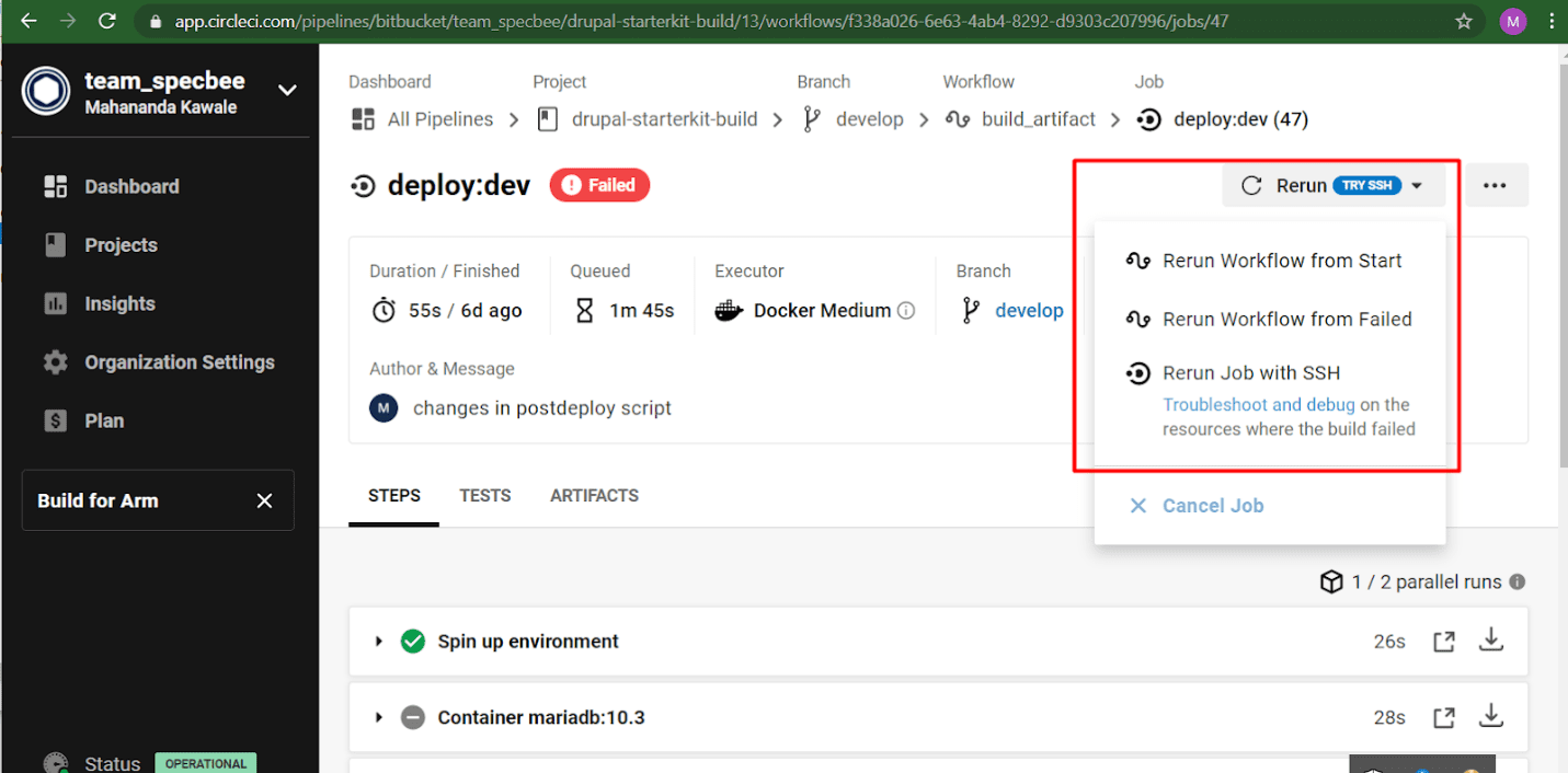 deploy dev