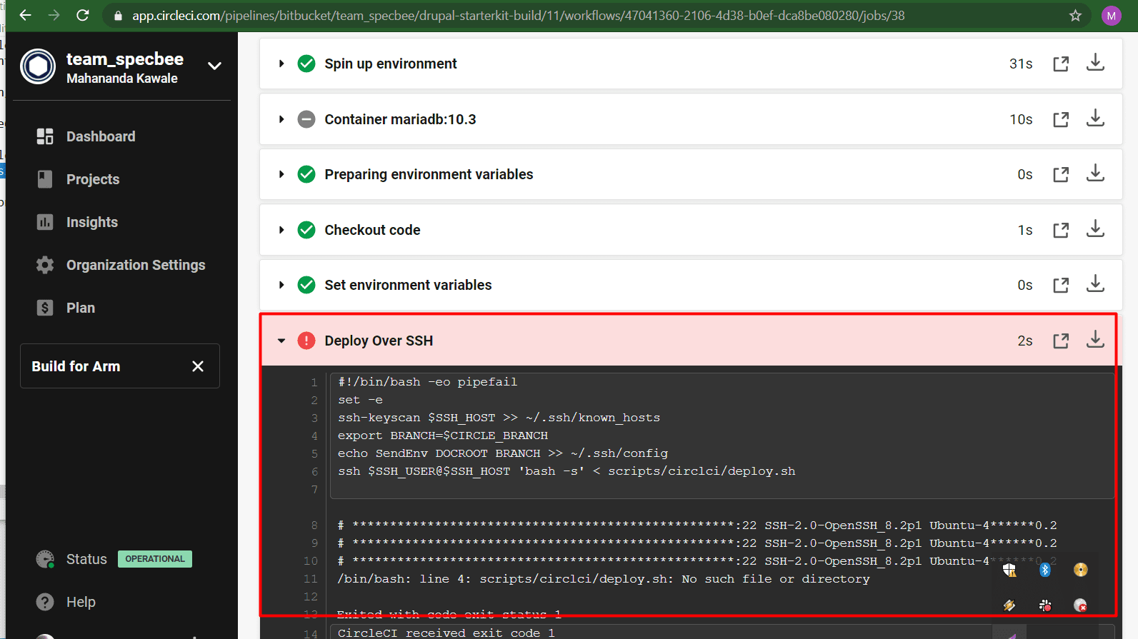 deploy over ssh