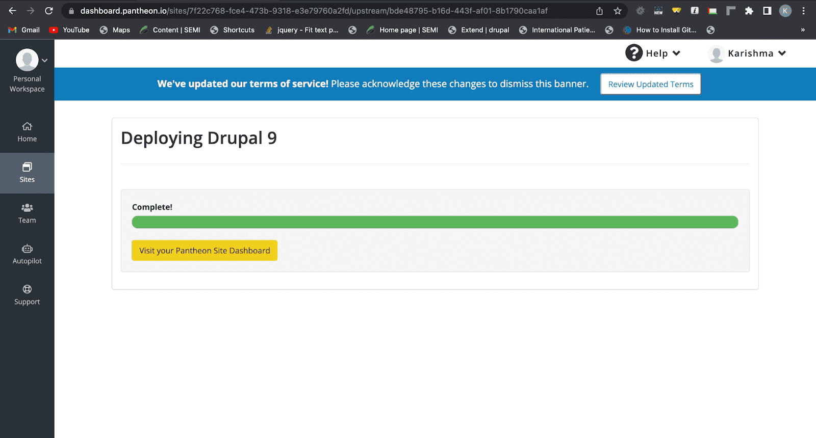 deploying drupal 9