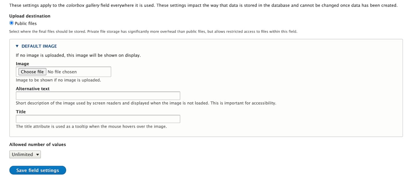 Configure Field Settings