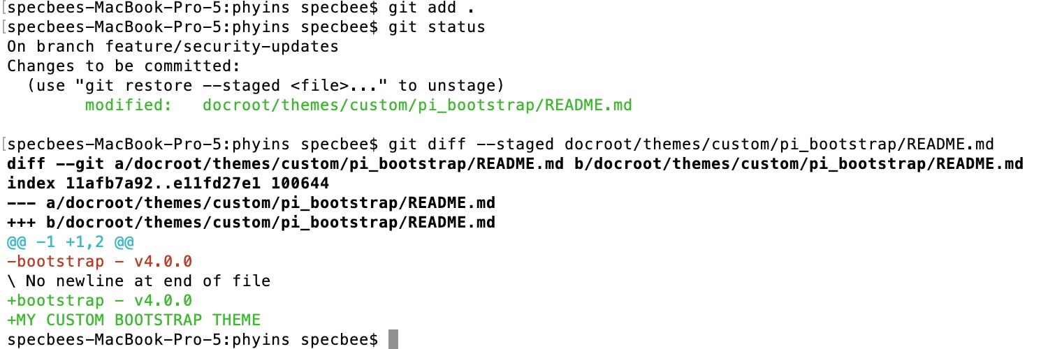 Git Diff staged