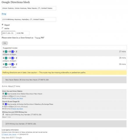 google direction blocks