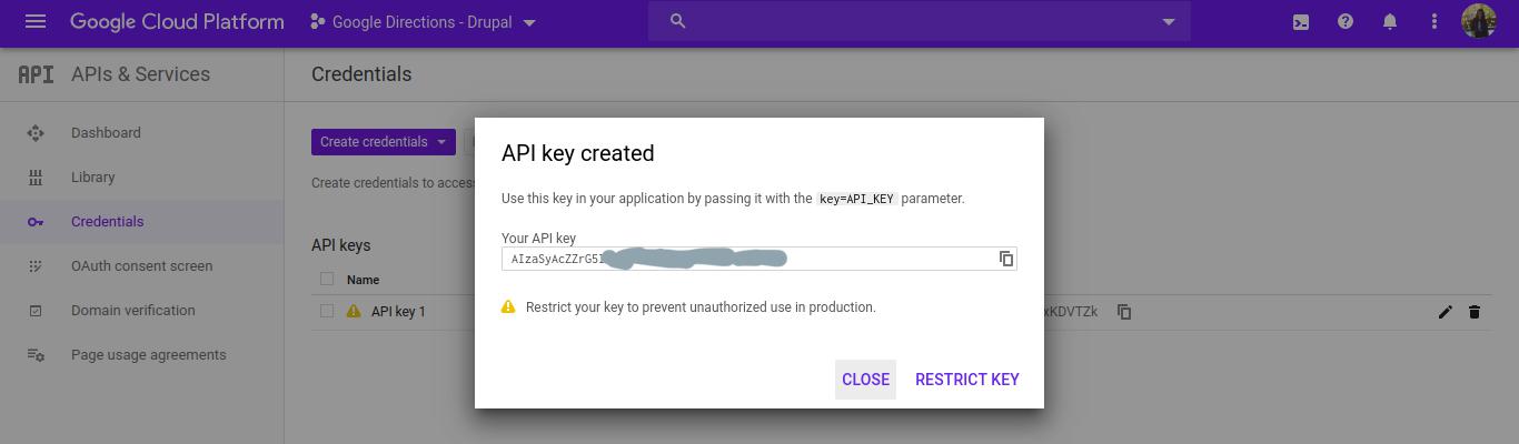 Google-direction-module-api-key