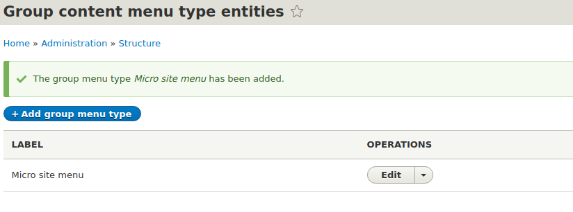 group menu type