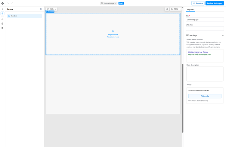 interface splits into zones