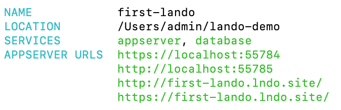 Lando Local Development URL