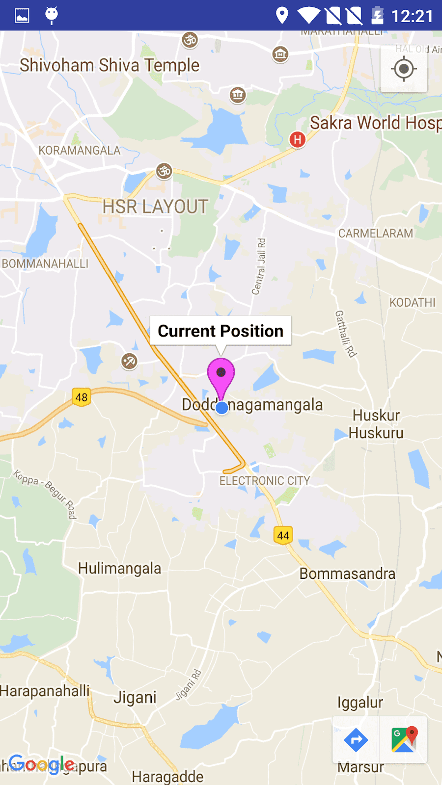 Map current position