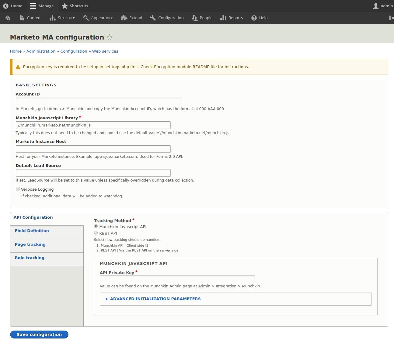 Marketo MA Module for Drupal 8 