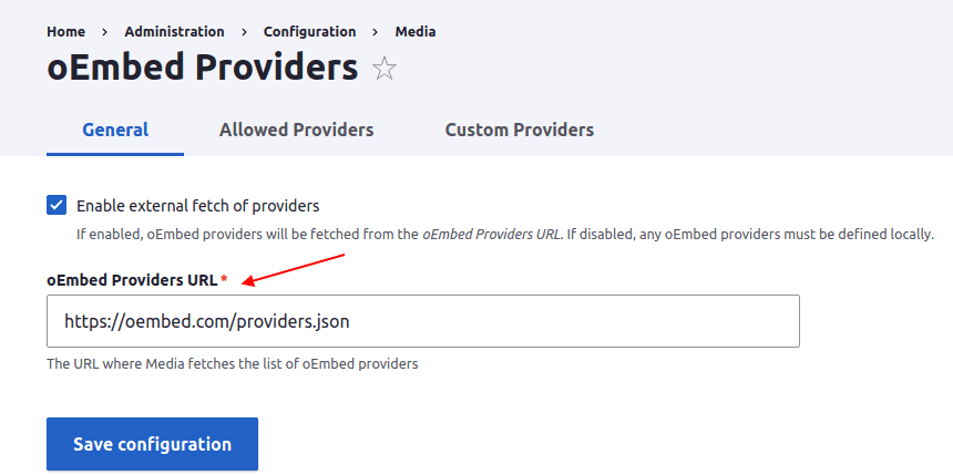 oEmbed Provider URL