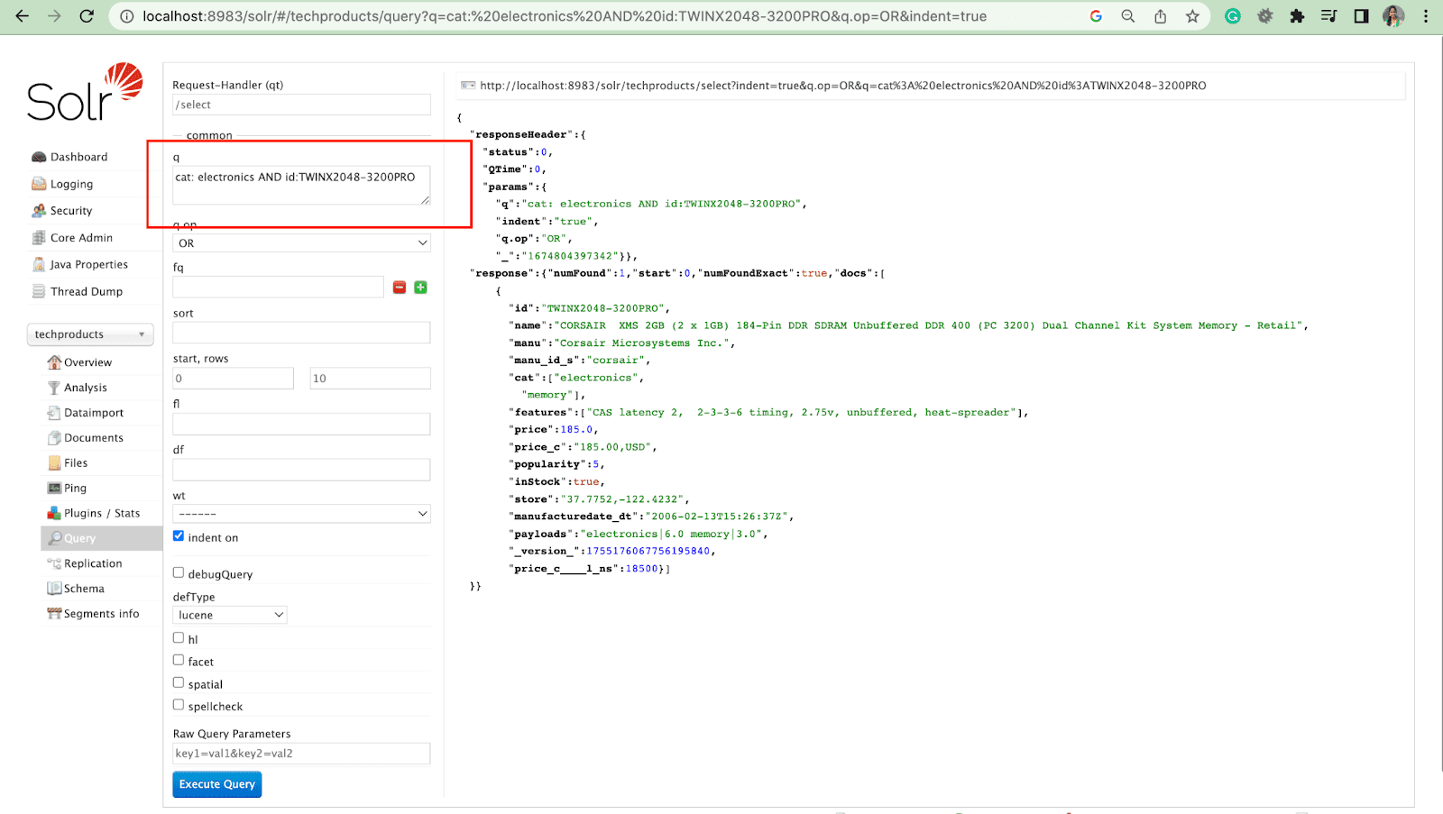 query parameter operations or