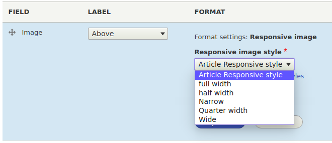 responsive image style to an image field