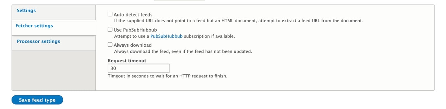 Configure - feed modules