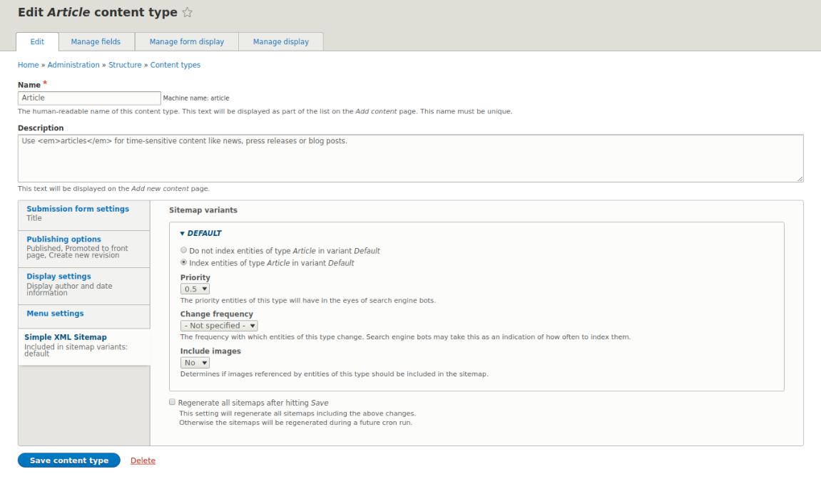 Setting up the Simple XML Sitemap Module