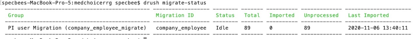 migrtion using drush