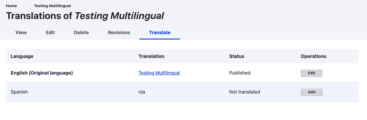 Testing Multilingual