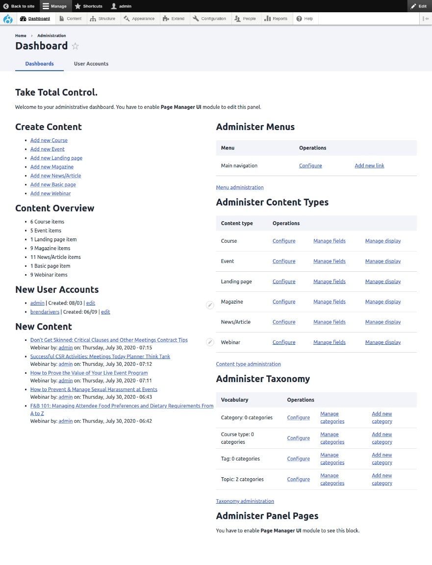 Total Control Admin Dashboard