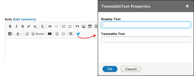 CKEditor Tweetable Text