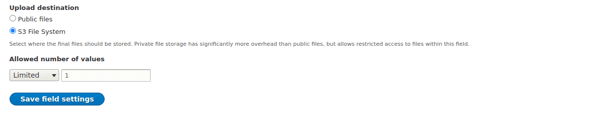 upload destination