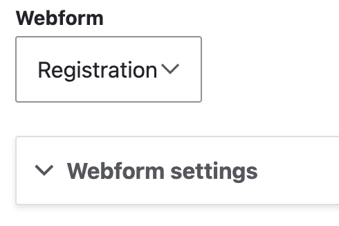Webform registration