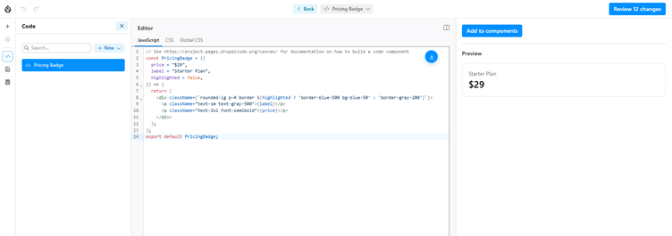 write your component