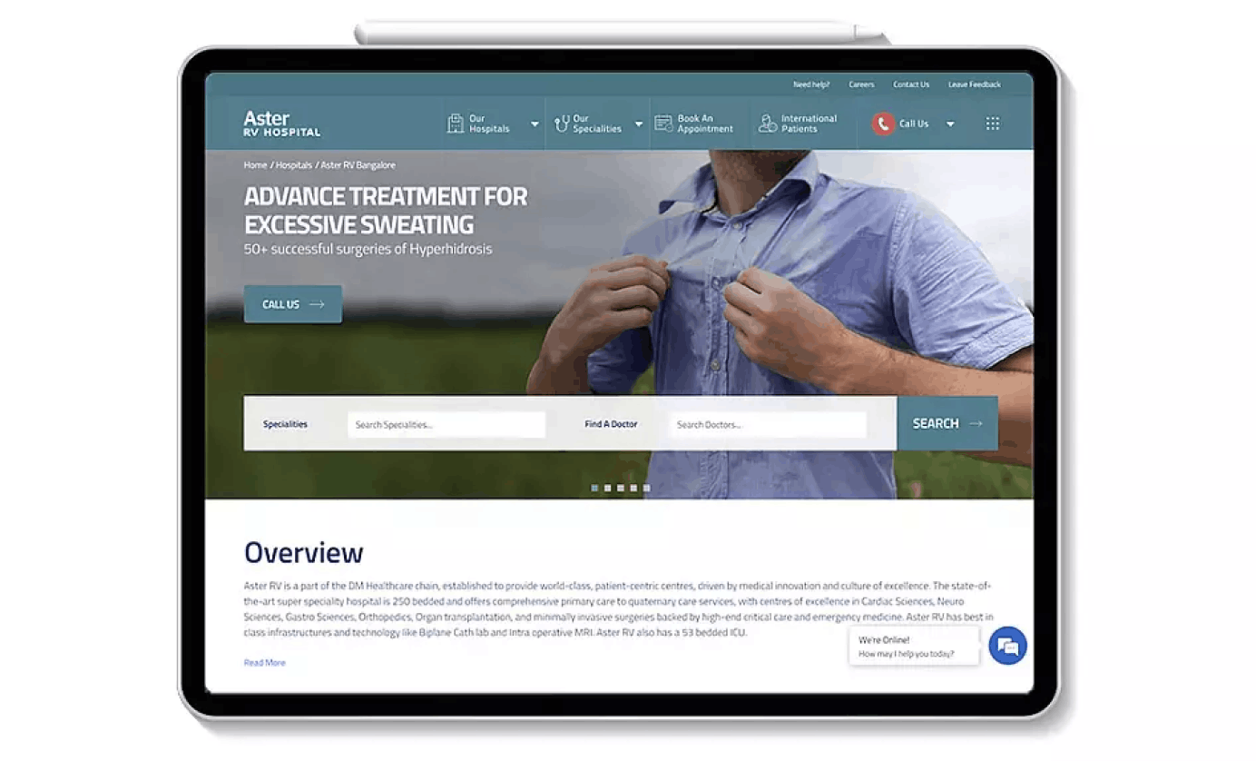 Unified search across all hospitals and services
