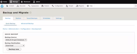Backup and Migrate Module