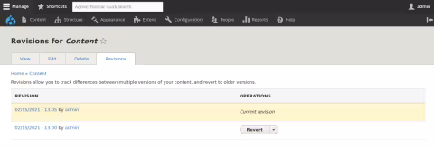 Content Revisions
