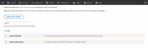Installinf and setting up the layout builder