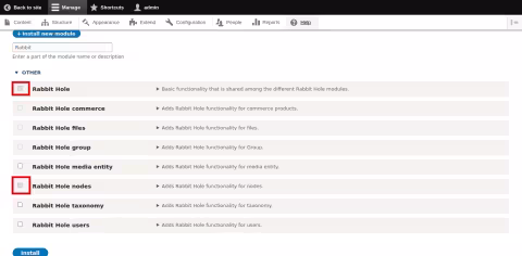 Configuring the Rabbit Hole Module
